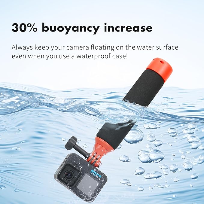 SEASKY F1 Multifunction Enhanced Floaty Handle Grip Hand Stick Bar Accessories for Gopro Hero13/12/11/10/9 Black for Insta360 X5 X4 X3 X2 Ace Pro 2 for DJI Action 6 5 Pro/4/3 Sports Action Camera