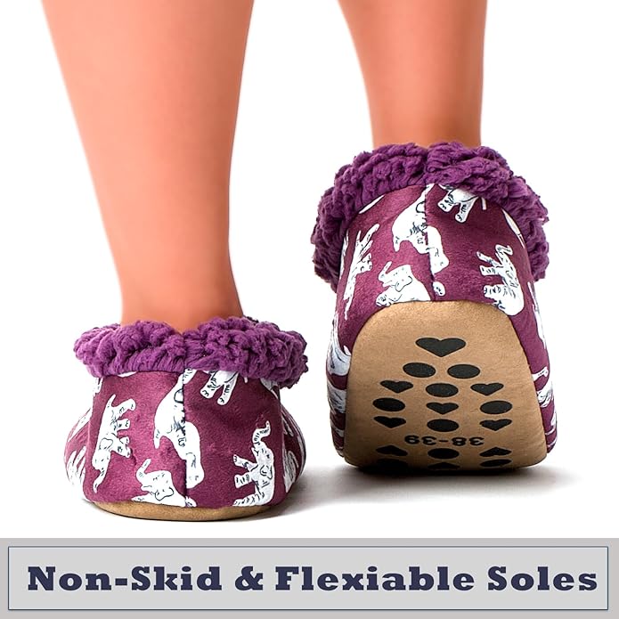 Cozylook Fuzzy Slippers for Women Indoor, Warm Bedroom Slip On Shoes, Winter Fluffy House Socks with Grippers, Cozy Christmas Gifts Unique