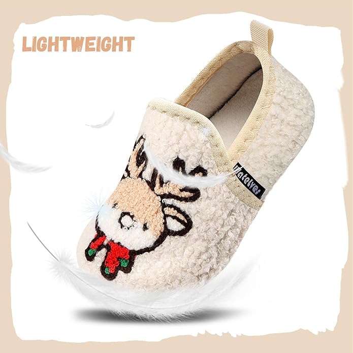 WateLves Kids Toddler Slippers Girls Boys Slip on House Shoes Lightweight Anti Slip Sock Slippers Winter Indoor Outdoor Walking Shoes