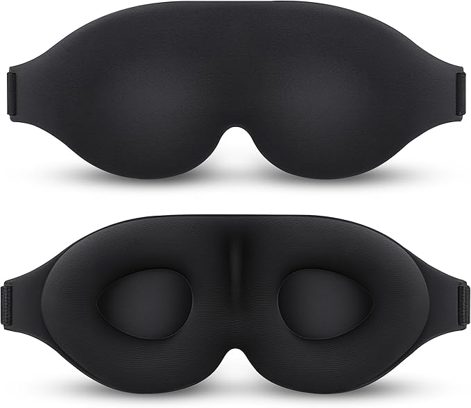 NOKSA 3D Contoured Sleep Mask for Men & Women – Ultra Soft Memory Foam, Zero Pressure Eye Cups, Adjustable Comfort Band, 100% Light Blocking for Deep Sleep, Travel & Light Sensitivity