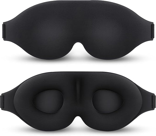 NOKSA 3D Contoured Sleep Mask for Men & Women – Ultra Soft Memory Foam, Zero Pressure Eye Cups, Adjustable Comfort Band, 100% Light Blocking for Deep Sleep, Travel & Light Sensitivity