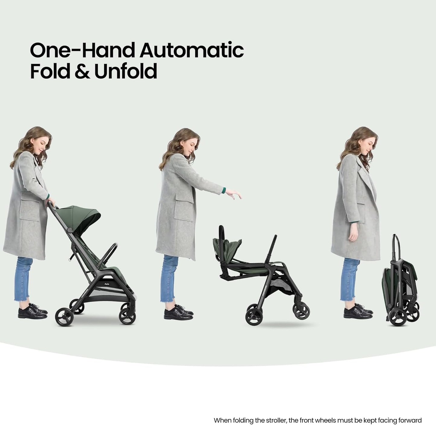 MAMA & BABY Packa Compact Travel Stroller – Lightweight, One-Hand Auto Folding, Portable & Lie-Flat Baby Stroller, Newborns and Toddlers Stroller with UPF 50+ Canopy & Mesh Ventilation