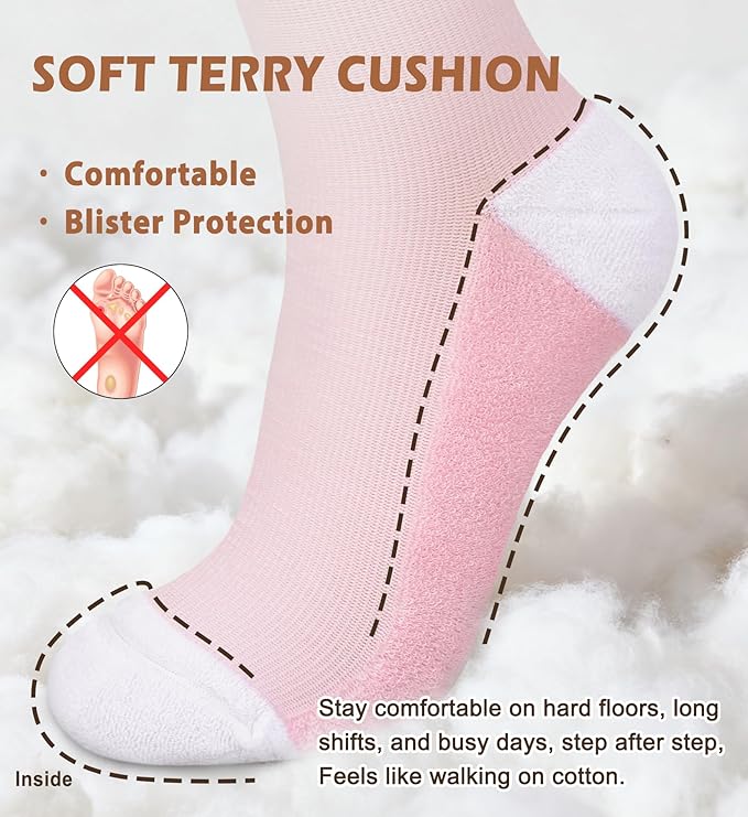 Cotton Compression Socks for Women&Men Knee High Cute Support Sock for Nurses, Pregnancy, Flying