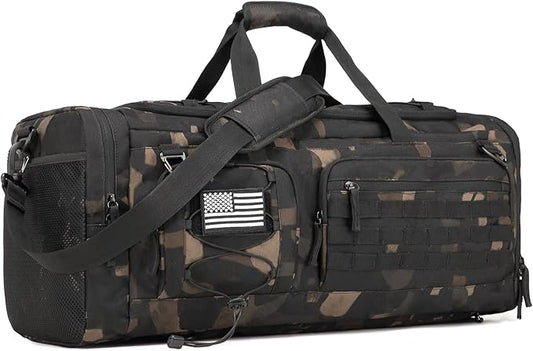 Gym Bag for Men and Women, 50L Extra Large Duffle Bag, 3-in-1 Travel Sports Duffel Bags with Shoe & Laptop Compartment for Overnight Weekender Gym Traveling Workout Deployment, Black CM