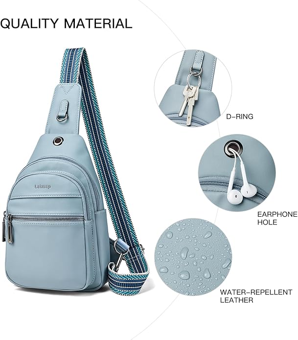 Sling Bag For Women Faux Leather Small Casual Daypack Backpack Fanny Pack Crossbody Chest Bags Purse