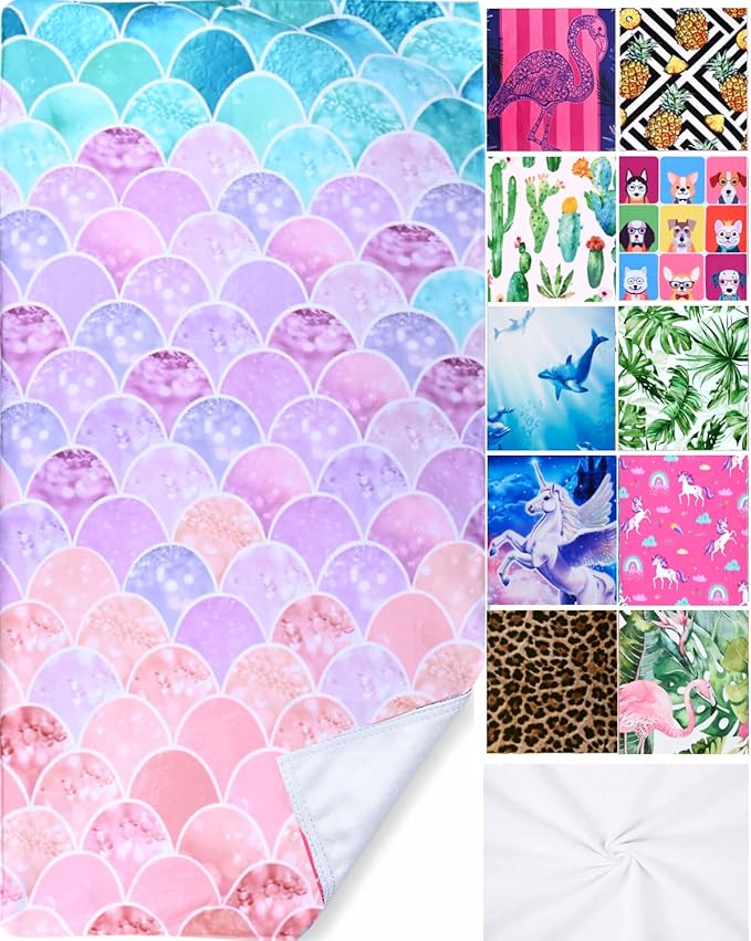 LIVILAN Little Mermaid Beach Towel, 30" x 60" Soft Microfiber, Quick Dry, Absorbent, Sand Free, Lightweight for Kids, Girls, Women, Ideal for Pool, Travel, Bath, Perfect Mermaid Gifts
