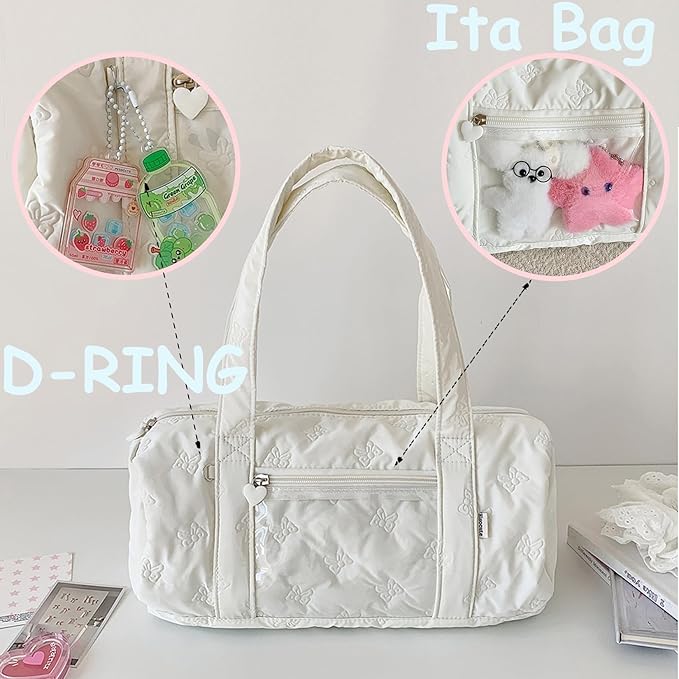 Ballet Dance Bag for Girls Toddler Dance Bags for 4-6 Ballerina Small Overnight Sleepover Gym Bag,with Kawaii Ita Bags Pin Display Pocket
