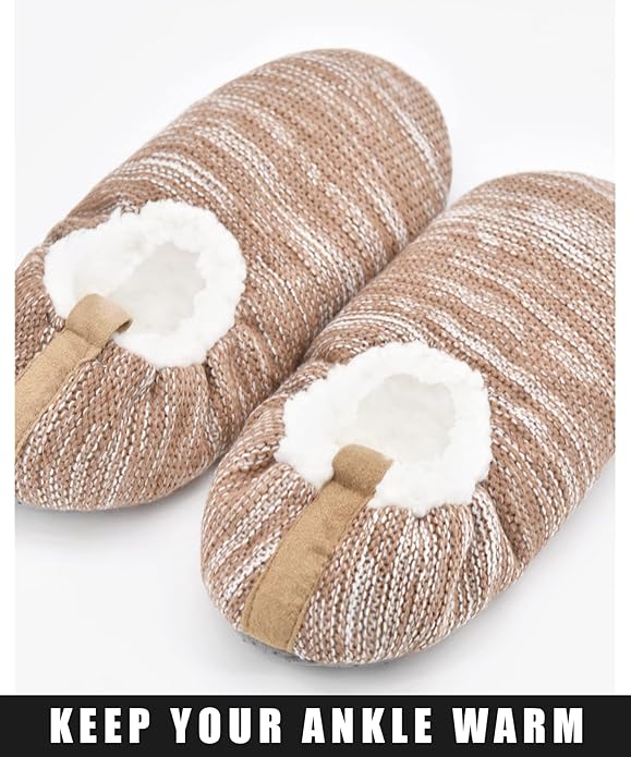 Keyela Mens Slipper Socks With Non Skid Bottoms, Warm Slipper Socks With Grippers For Men, Fuzzy House Slippers