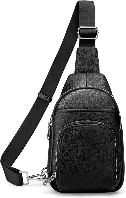 befen Genuine Leather Small Crossbody Sling Bags for Women Anti-Theft Fanny Packs Chest Bags Purse with Built in RFID Wallet