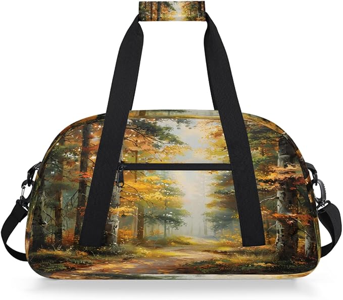 Travel Duffle Bag for travel duffle bag sports Girls Boys Kids Autumn Fall Tree Lightweight Overnight Sleepover Weekender Bags Small Dance Gym Sport Bag Teens Carry-On Size Workout Bag