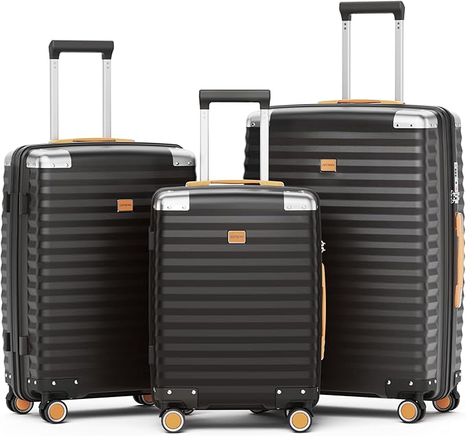 Joyway Luggage Set 3-Piece PP Hardshell Luggage with TSA Lock & Spinner Wheels – Lightweight Suitcase Set with Corner Protectors for Effortless Travel