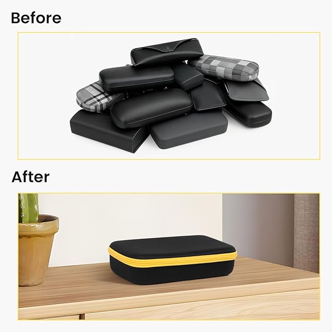 Multi Sunglasses Organizer Case, Travel Eyeglasses Case for Multiple Glasses, Hard-Shell, Eyewear Box for Men Women