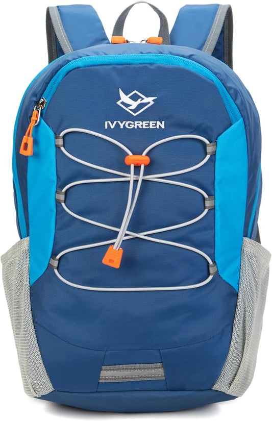 IVYGREEN Little Kids Hiking Backpack for Boys or Girls, Small Daypack for Camping or Travel (Blue, Small)