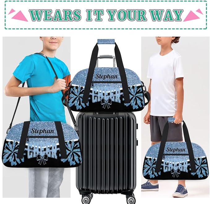 Blue Cheer-Bag for Girls Customized Cheer-Gifts with Name Cheerleading Bag Gym-Duffel-Bag for Cheerleader