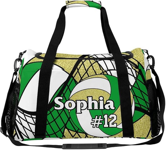 Custom Volleyball Duffel Bag with Name Personalized Travel Bags Sport Gym Bag Carry On Weekender Bags for Men Women