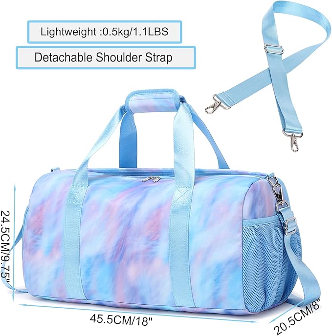 Dance Bag for Girls Teen Duffle Gymnastics Overnight Travel Sports Gym Ballet Weekender Sleepover Carry On Bags with Shoe Compartments Water Resistant