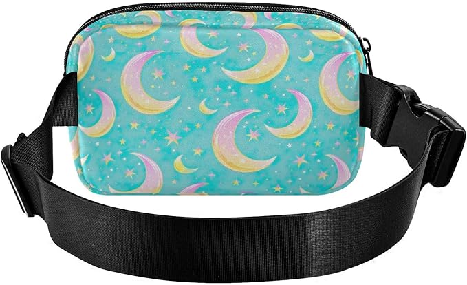 Gradient Moons Star Fanny Pack for Women Men Water Resistant Fashion Waist Packs with Adjustable Strap Belt Bag for Travel Workout Jogging Hiking 21219042