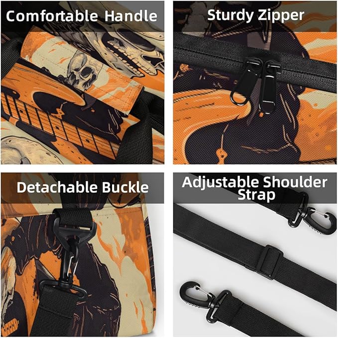 Travel Duffle Bag for travel duffle bag sports Girls Boys Kids Halloween Skull Man Lightweight Overnight Sleepover Weekender Bags Small Dance Gym Sport Bag Teens Carry-On Size Workout Bag