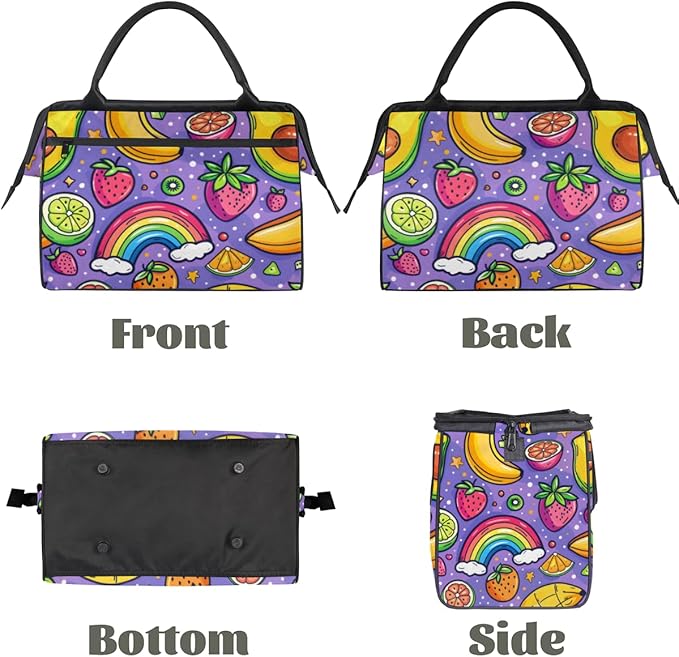 Rainbow Fruit Overnight Weekender Bag for Women Men Travel Duffel Bags Waterproof Luggage Carry on Sports Yoga Gym Bag