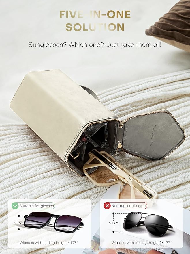 Sunglasses Travel Case Organizer Hangable for Men Women, Eyeglasses Foldable Storage Organizer