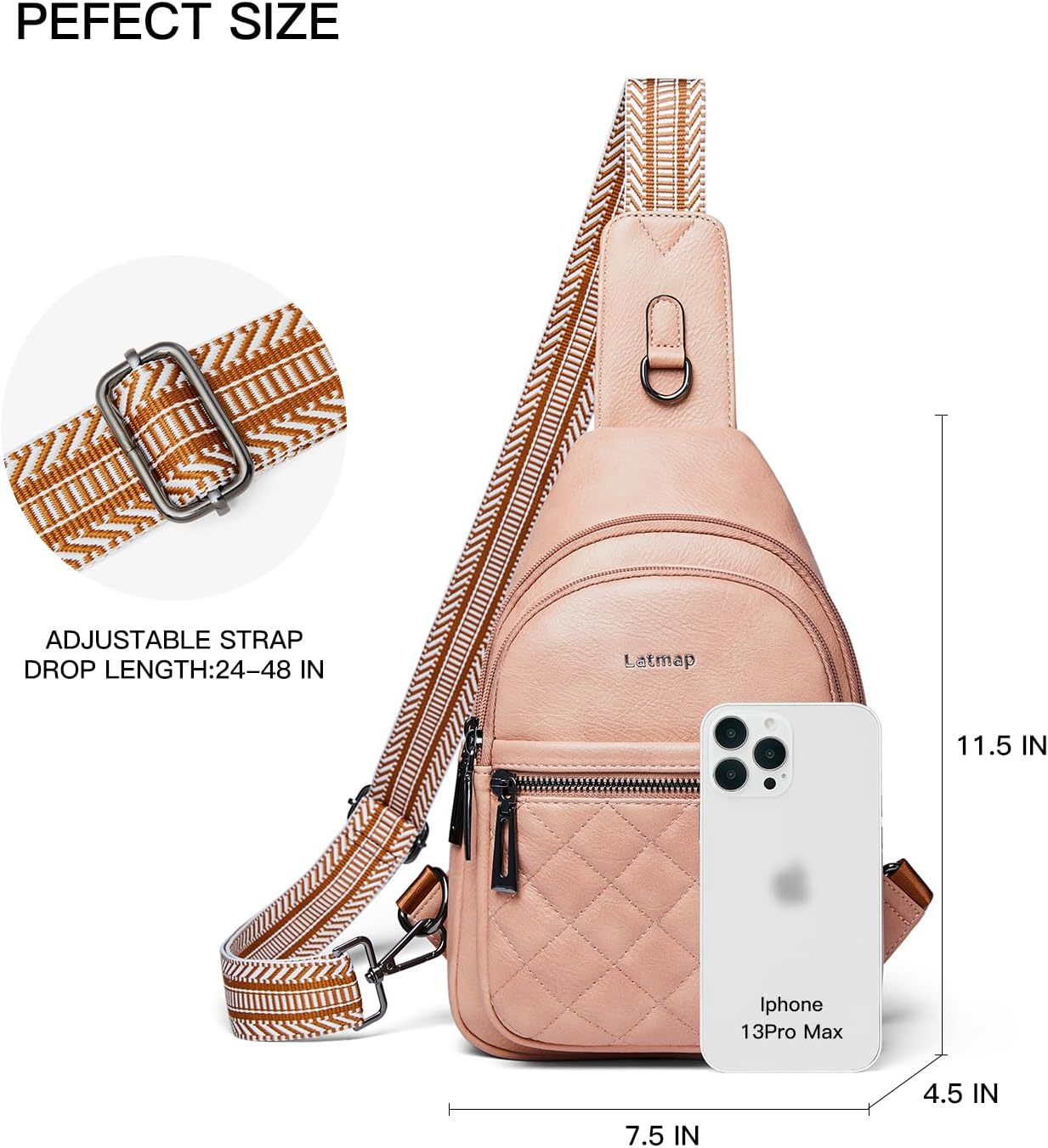 Sling Bag For Women Fanny Pack Crossbody Travel Shoulder Belt Bags Tote Backpack Purse Faux Leather