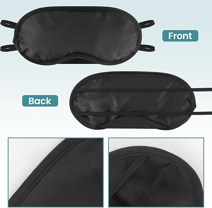 20 PCS Sleep Eye Masks Blindfolds - Light-Tight with Nose Pad & Adjustable Strap, Bulk Comfortable Breathable Party Supplies for Team Building Travel, Black Eye Cover for Women Men