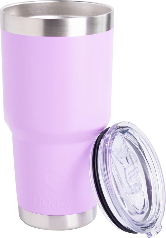 NORDAY | Tumbler with Lid - 30oz - Light Purple Insulated Tumbler - Stainless Steel Tumblers - Double Wall Insulated Travel Coffee Mug for Car Cup Holder - Keeps Temperature for 24hr - Anti Spill Lid