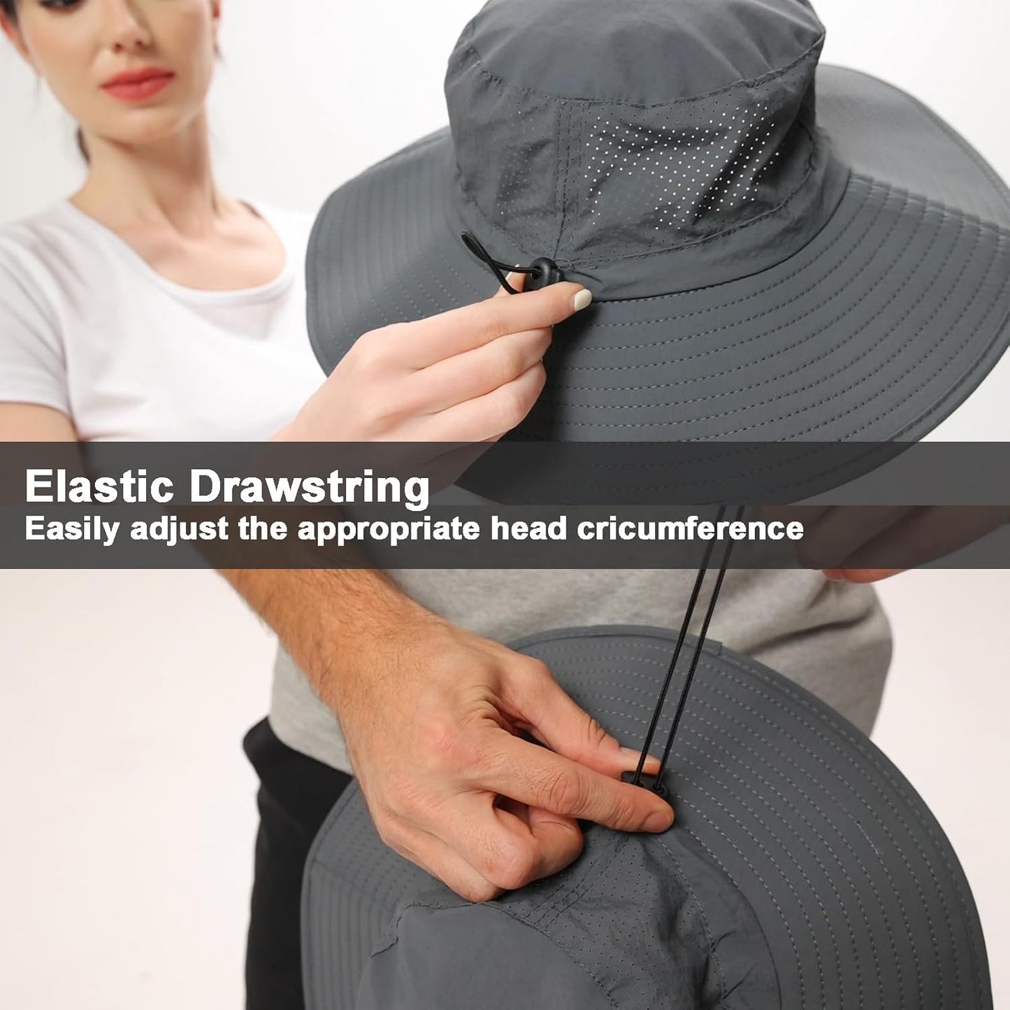 Rosoz Sun Hat for Men Women Boonie Bucket Hat Wide Brim Breathable Cooling Fishing Hats Safari Beach Garden UV Protection