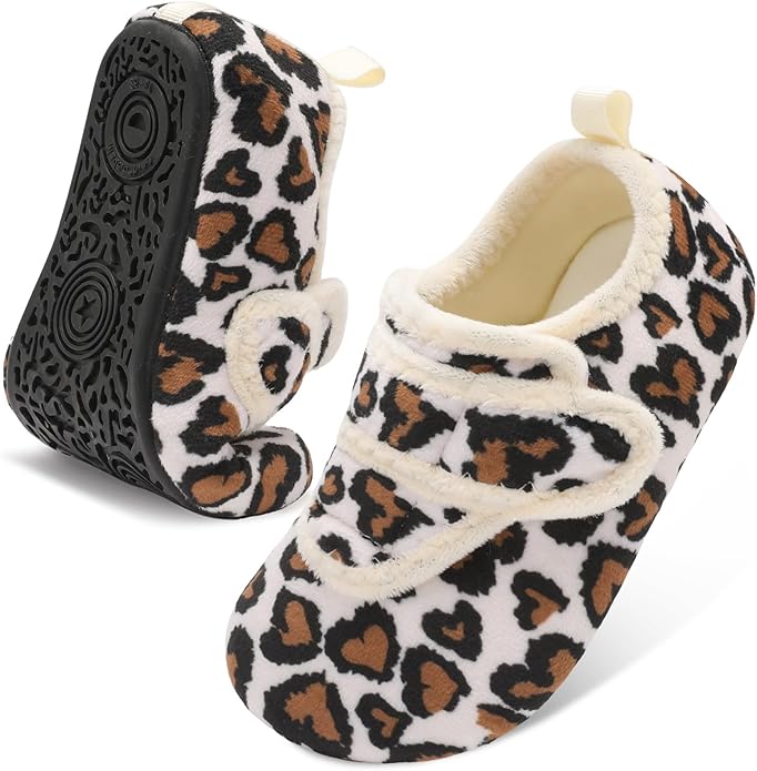 LeIsfIt Toddler Slippers Boys Girls House Shoes Soft Warm Kids House Slippers Slip on Cozy Bedroom Sock Shoes Non-slip Indoor Outdoor Slipper Shoe