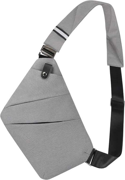 Sling Bag for Women Men Anti Theft Crossbody Bags with Hidden Zipper Theft Proof Travel Purse Secure Sling Backpack for Safe Adventures, Gray