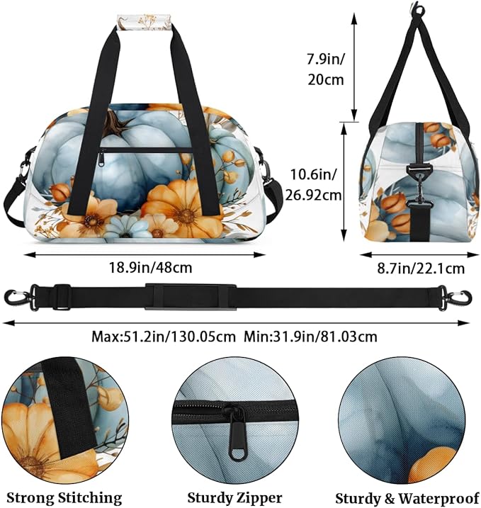 Blue Pumpkin Kids-Duffel-Bags Gymnastics Dance Bag Carry-On Overnight Travel Gym Lightweight Dance Sports Bags For Girls Boys Kids，
