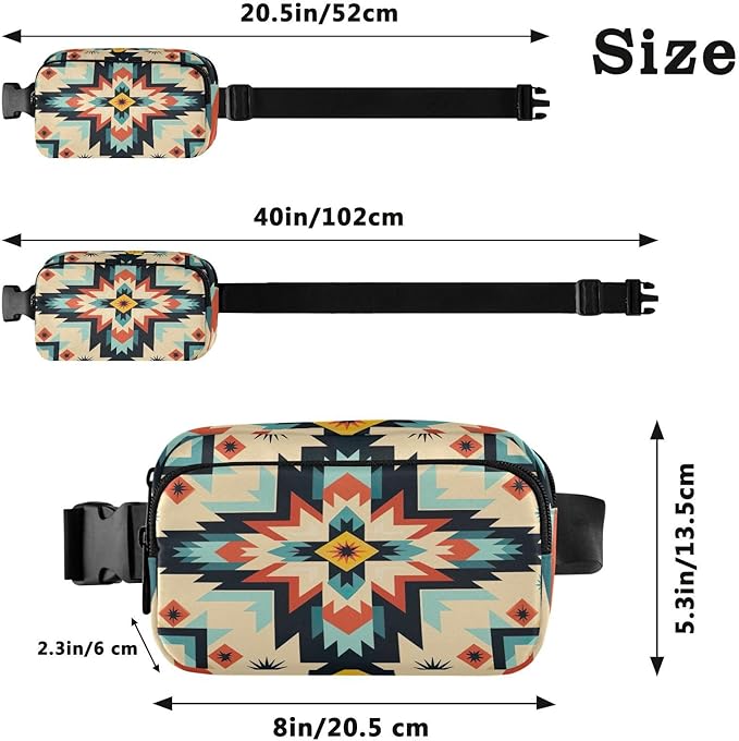 American Indian Ethnic Pattern Fanny Pack for Women Men Water Resistant Fashion Waist Packs with Adjustable Strap Belt Bag for Travel Workout Jogging Hiking 21219820