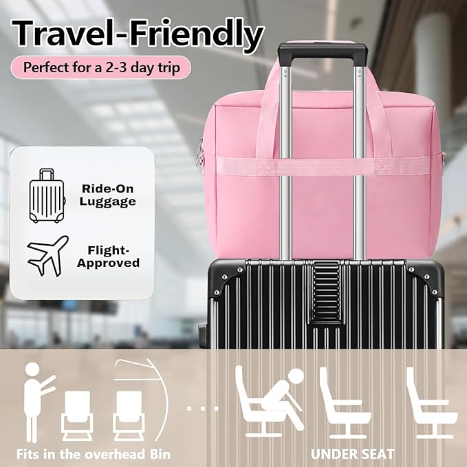 Gym Bag for Women Men, Water-Resistant Duffle Bag for Travel Sports, Lightweight Carry On Bag with Handles and Detachable Shoulder Strap
