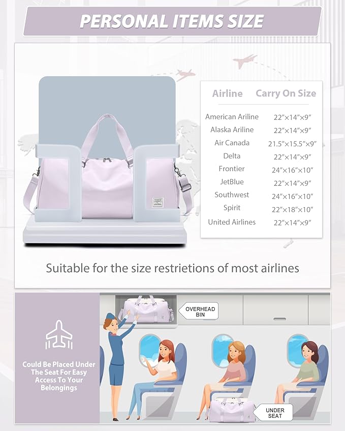 Gym Bag for Women Men with Shoe Compartment,Small Travel Duffle Bags for Traveling Overnight Weekender Personal Item Travel Bag Large Sport Workout Bag Purple