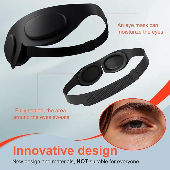 TSYL Sleep Eye Mask for Travel: Fully Silicone 3D Contoured Sleeping Masks, Relieves Dry Eyes, Super Soft Lightweight Design for Side Sleepers, Blackout Women Eye Covers for Sleeping