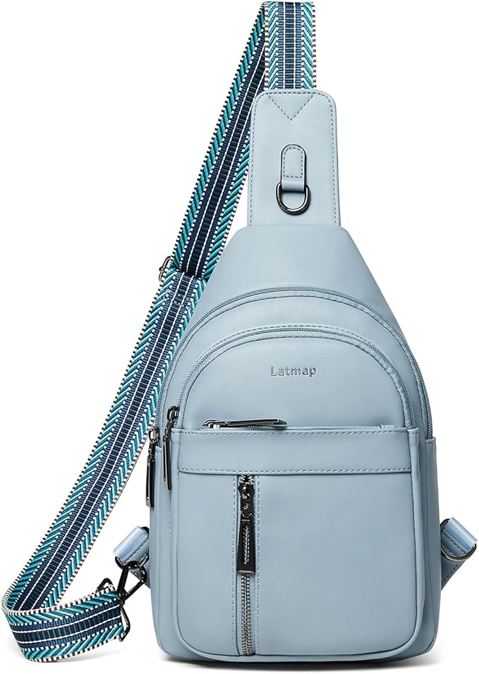 7L Sling Bag For Women Men Backpack Fanny Pack Crossbody Chest Travel Shoulder Belt Bags Purse Handbag PU Leather
