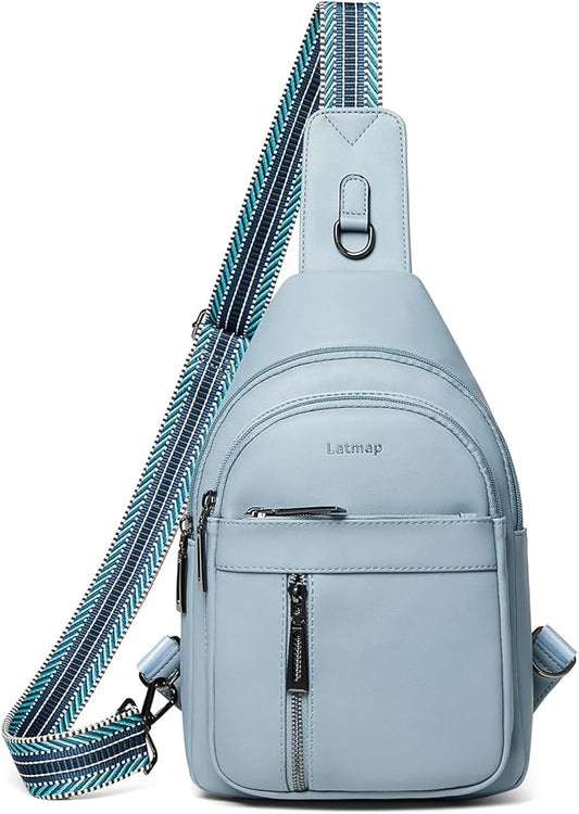 7L Sling Bag For Women Men Backpack Fanny Pack Crossbody Chest Travel Shoulder Belt Bags Purse Handbag PU Leather