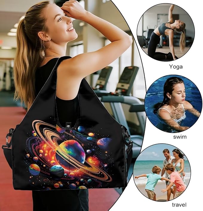 Mens Gym Bags with Yoga Mat Holder Strap, Gym Duffle Bag with Shoes Compartment, Wet Pocket, Gym Backpack Carring Workout Stuff Accessories