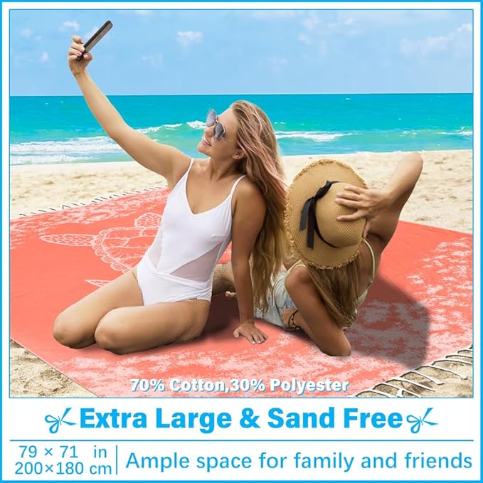 Oversized Turkish Beach Towel Blanket XXL Cotton Sandproof Towels Boho Woven Extra Large Big Sand Free Giant Throw Blankets Huge Quilt XL Picnic Camping Necessities Cloud for Adult Gifts