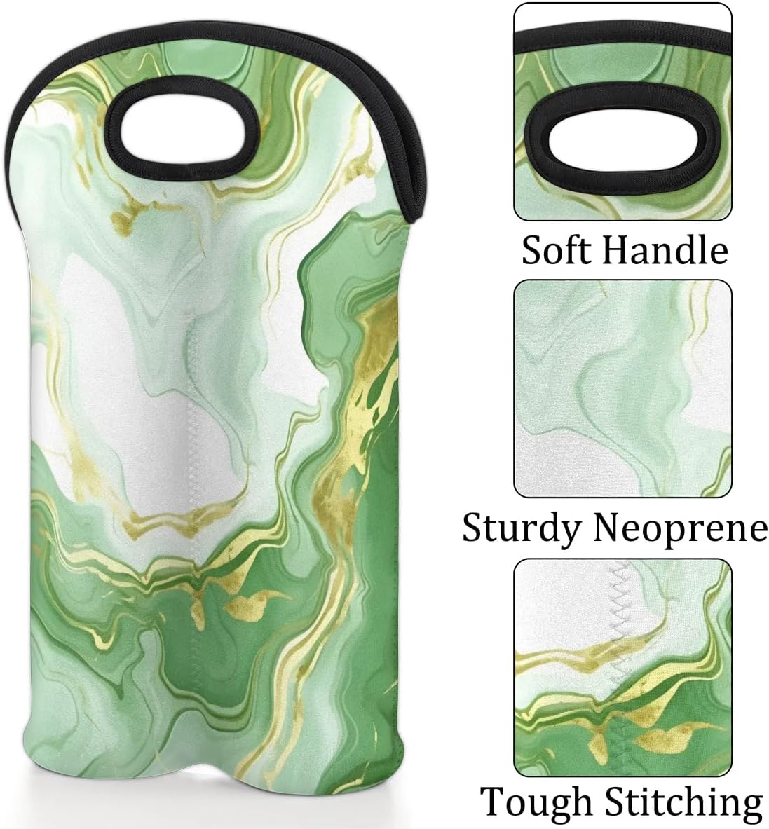 Wine Carrier Tote Personalized Bag for 2 Bottles - Neoprene Wine Bottle Holder with Carry Handle, Wine Protective Bag Insulated Bag Beer Cans Water Bottle Holder for Travel Picnic,Style5