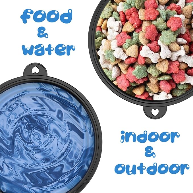 3 Pack Collapsible Dog Bowl Travel Portable Pet Bowls [34oz,1000ml],Expandable Foldable Food Water Feeding Dishes for Traveling Hiking Walking,with Carabiners [Black,Blue,Green]