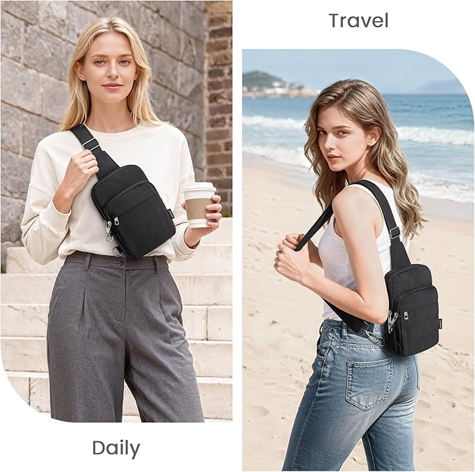 G4Free Small Sling Bag for Women Travel Anti Theft Crossbody Bags with RFID Blocking Card Slots, Black