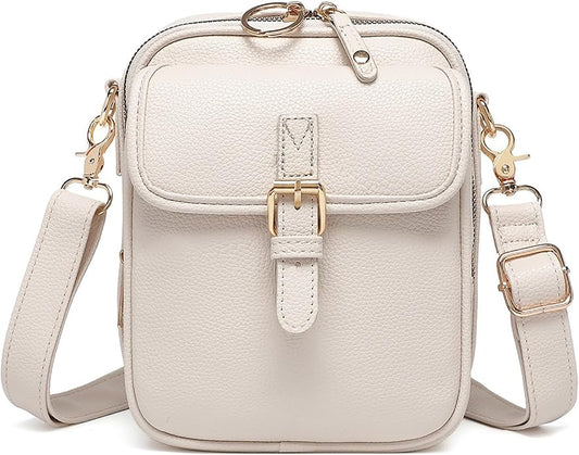 Vintage Messenger Bag Leather Crossbody Bags for Women Men Small Anti Theft Cross Body Shoulder Purse with Card Slots