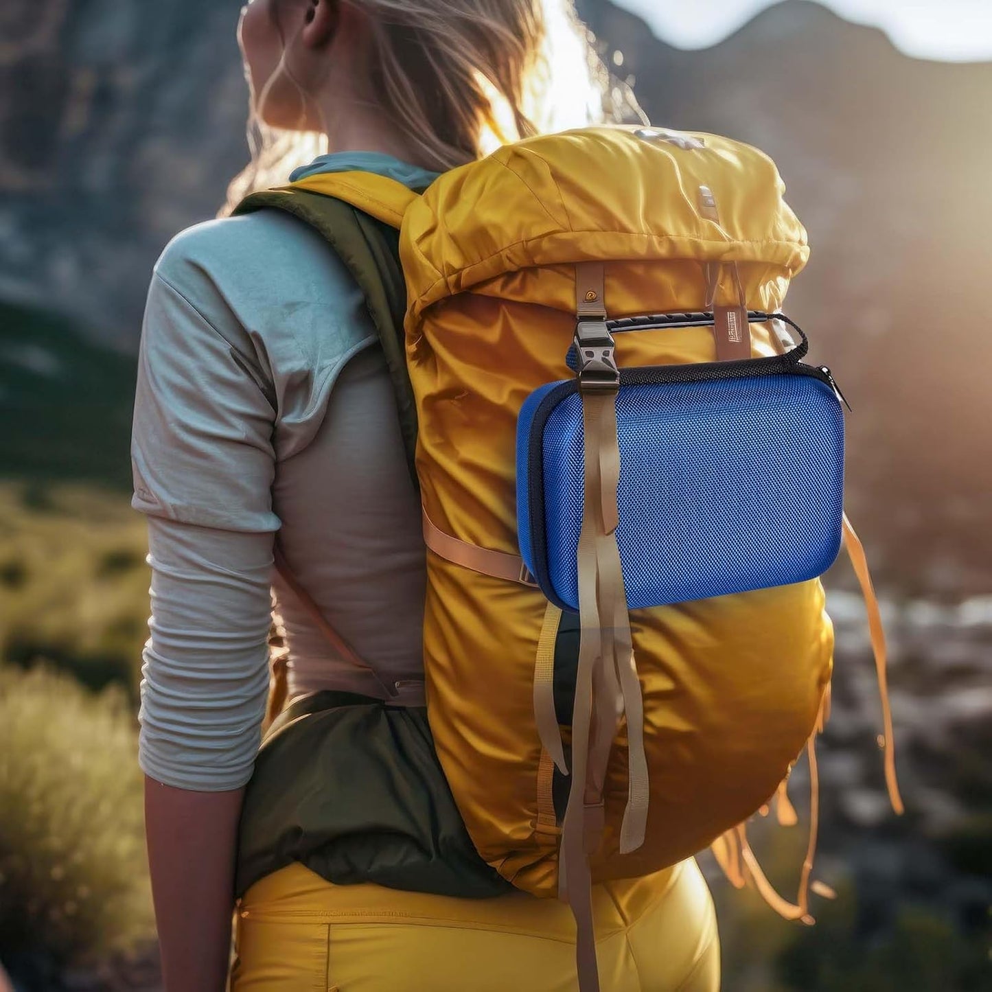 EVA Hard Case with Customizable Foam Protective EVA Carrying Case Shockproof Outdoor for Camera, Digital Products, Electronic Instruments with Knife(Blue,12.6 x 12.2 x 3.5 Inch)