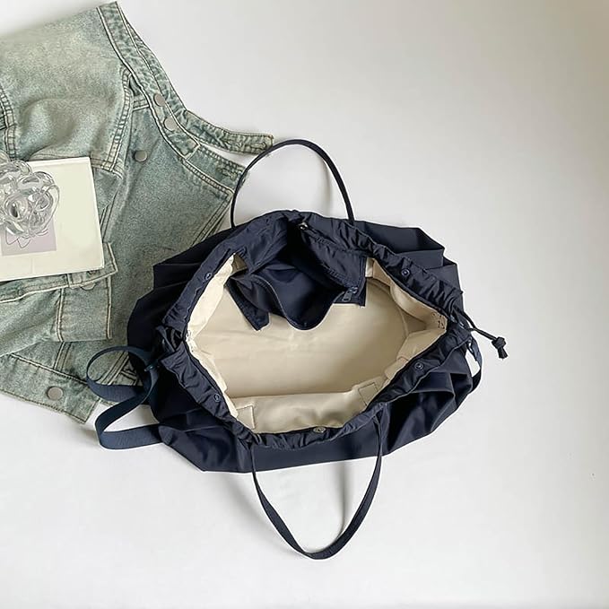 Stylish Crinkled Nylon Handbag with Adjustable Comfortable Strap and Spacious Interior Shoulder Bag for Work or Gym Use Bag