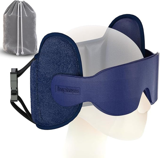 Travel Pillows for Airplanes, Airplane Pillow with Sleep Eye Mask, Comfortable Travel Essentials for Long Flight, Car Trip, 360° Headrest, Royal Blue