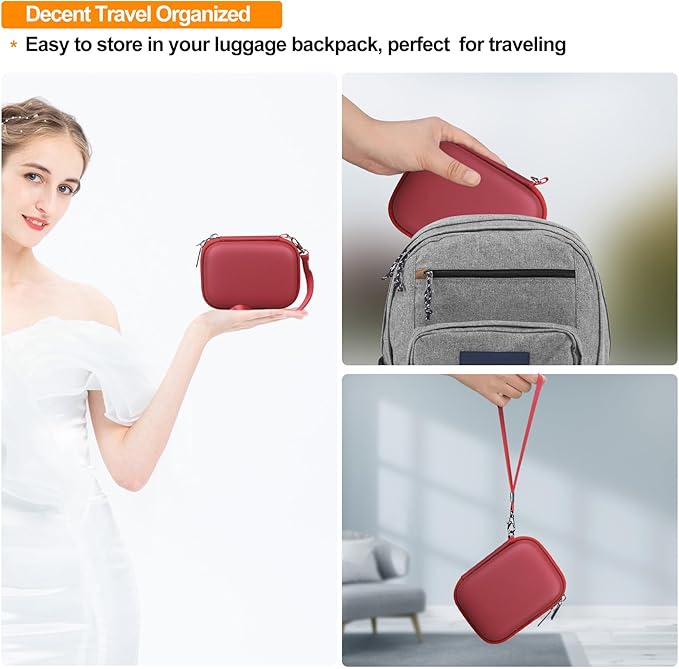 Elonbo Camera Carrying Case for KODAK PIXPRO FZ55 / FZ53 / FZ45 / FZ43 16MP Digital Camera, Vlogging Camera Storage Holder Travel Bag, Mesh Bag Fits Batteries, Cable, Memory Card, Red