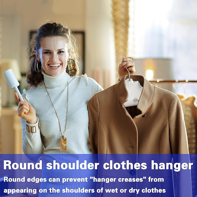 5pcs Inflatable Hanger Travel, White Round Shoulder, Portable Folding Clothes Drying Rack with Metal Hook Space Saving Coat Storage Set Foldable
