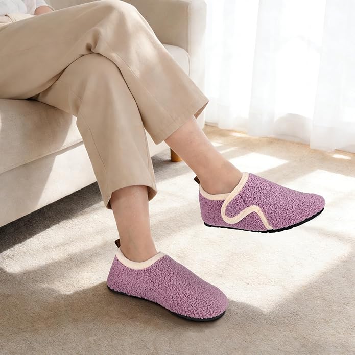 Ultrafun House Slippers for Women Men Slip on Barefoot Slippers Socks Soft Lightweight Rubble Sole House Shoes Indoor/Outdoor