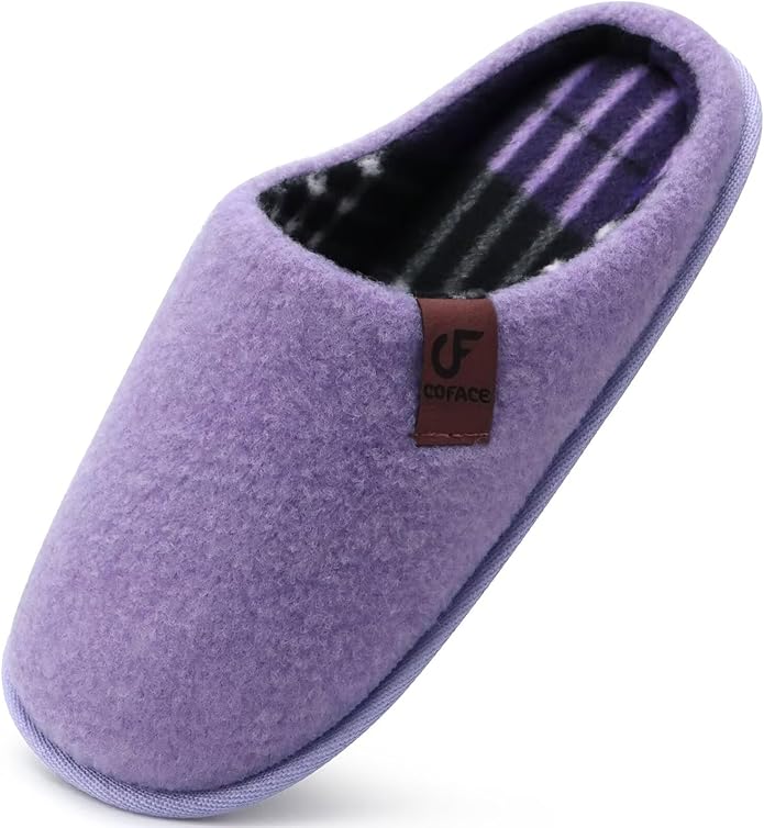 COFACE Unisex Mens Womens Cozy Memory Foam Scuff Slippers Casual Slip On Warm House Shoes Indoor/Outdoor Felt Sandal Slippers Size 4-15